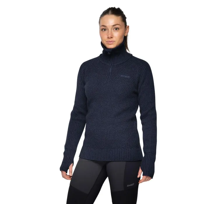 Women Bergans Of Norway Wool Ulriken Jumper Navy Blue