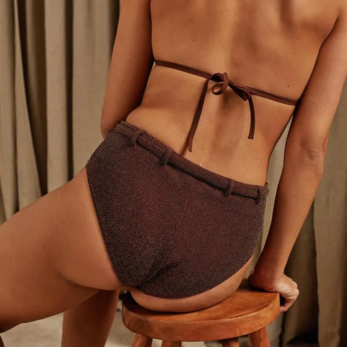 Women Bikini Bottoms Love Stories Pebbles Bikini Bottom Dark Brown