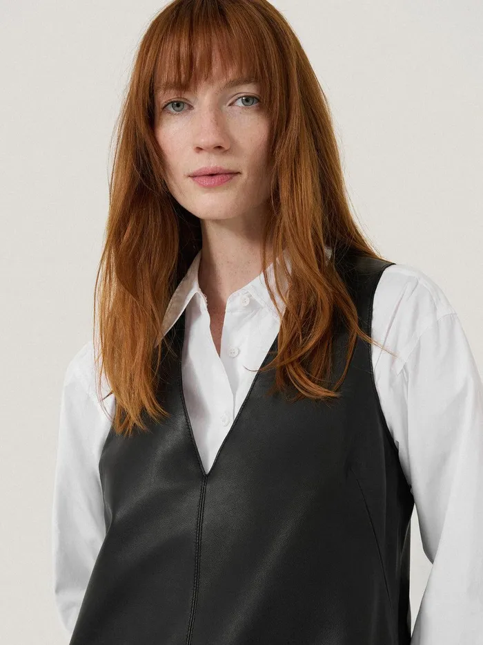 Women Bleeker Leather Applique Dress Black Jigsaw Leather