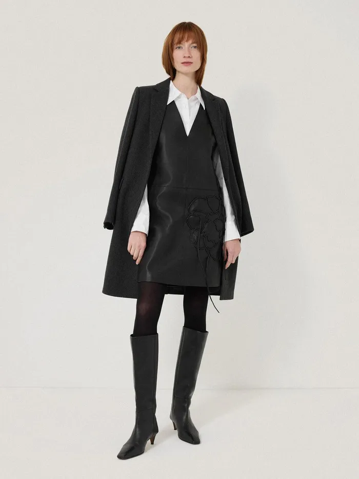 Women Bleeker Leather Applique Dress Black Jigsaw Leather