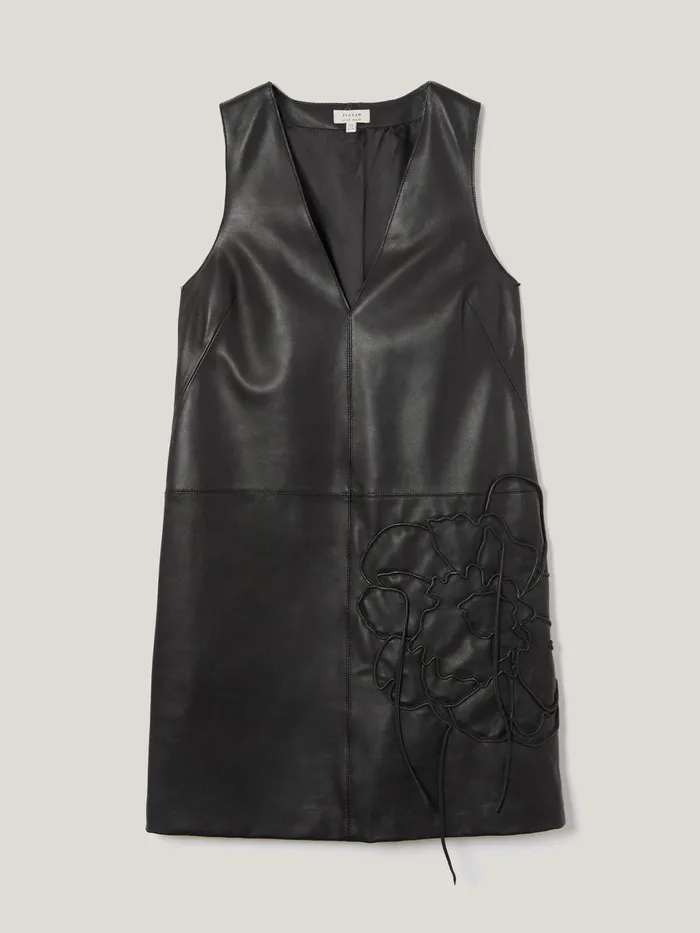 Women Bleeker Leather Applique Dress Black Jigsaw Leather