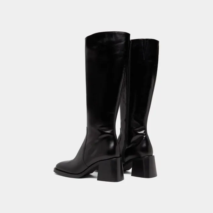 Women Boots With Thick Heels And Square Toes Black JONAK Boots Thighhigh Boots