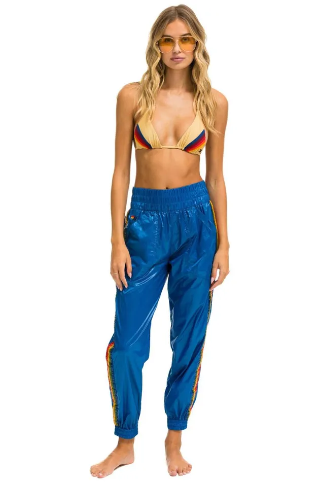 Women Bottoms Aviator Nation 5 STRIPE HI RISE WIND PANT 8211 SNORKEL BLUE Women Bottoms Aviator Nation 5 STRIPE HI RISE WIND PANT 8211 SNORKEL BLUE