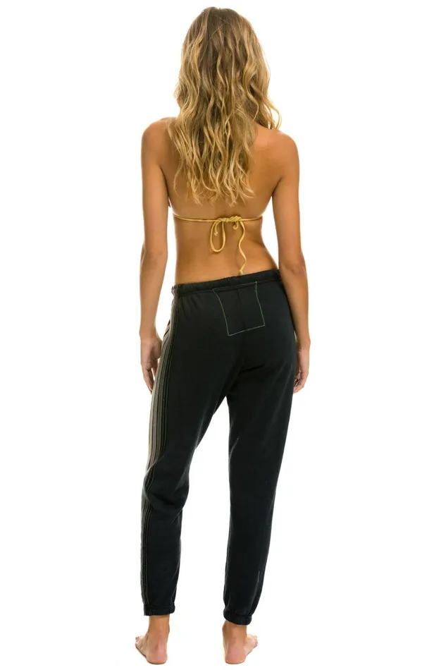 Women Bottoms Aviator Nation 5 STRIPE SWEATPANTS 8211 CHARCOAL GREY Women Bottoms Aviator Nation 5 STRIPE SWEATPANTS 8211 CHARCOAL GREY