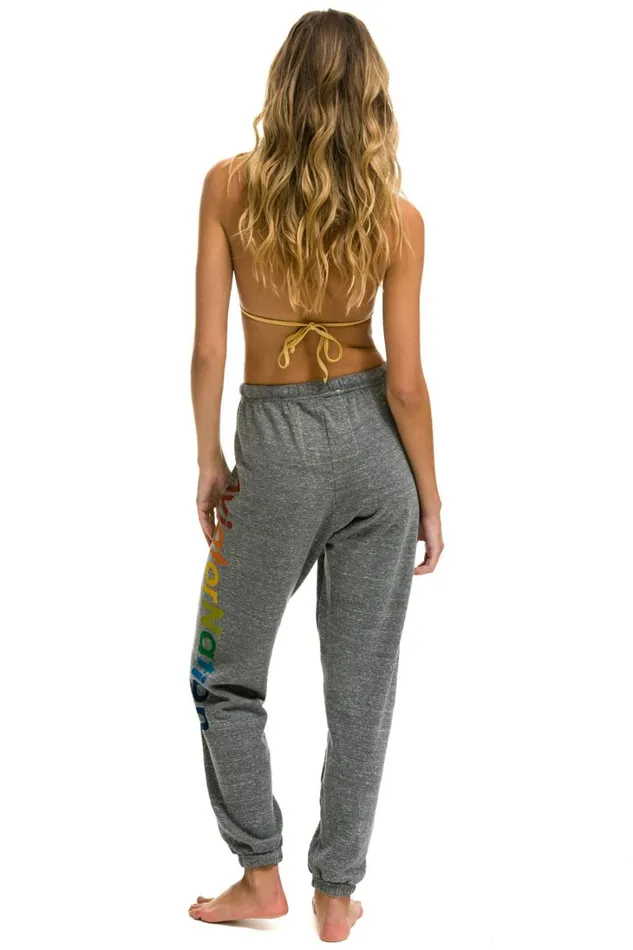 Women Bottoms Aviator Nation AVIATOR NATION SWEATPANTS 8211 HEATHER GREY Women Bottoms Aviator Nation AVIATOR NATION SWEATPANTS 8211 HEATHER GREY
