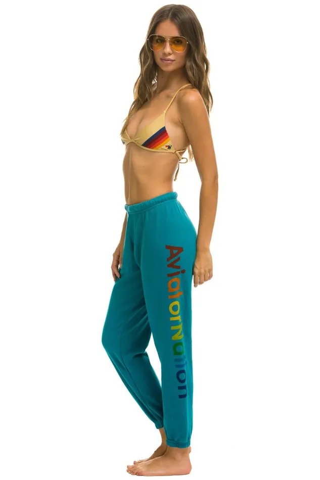 Women Bottoms Aviator Nation AVIATOR NATION SWEATPANTS 8211 TEAL