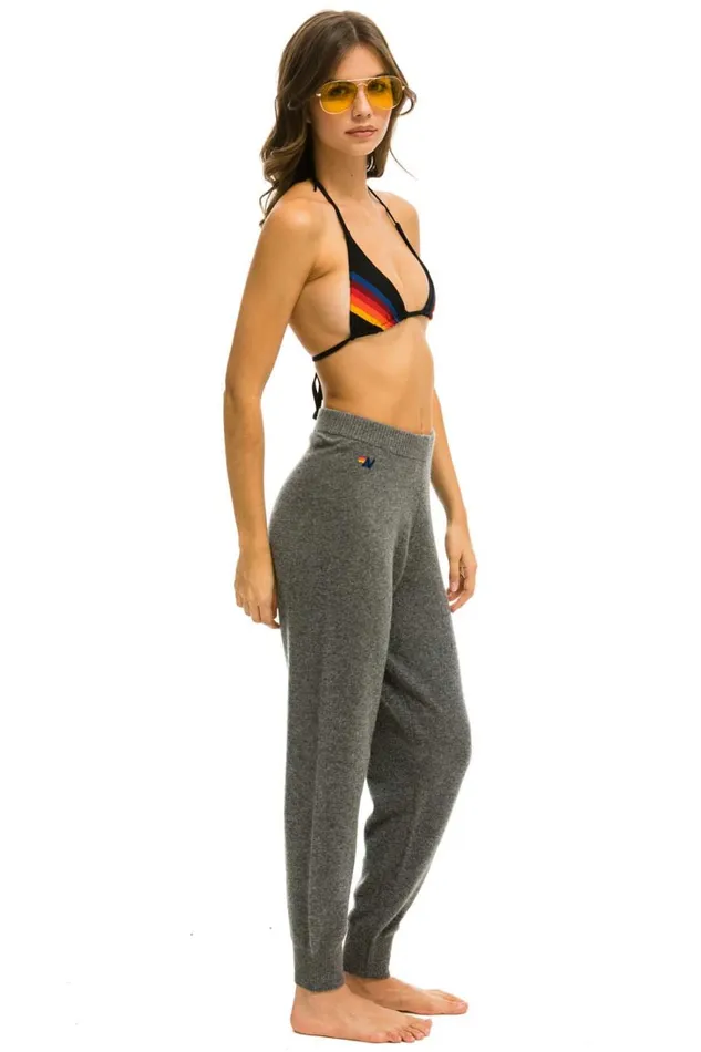 Women Bottoms Aviator Nation BOLT CASHMERE LIGHT SWEATER PANT 8211 DEEP HEATHER BLACK BOLT Women Bottoms Aviator Nation BOLT CASHMERE LIGHT SWEATER PANT 8211 DEEP HEATHER BLACK BOLT