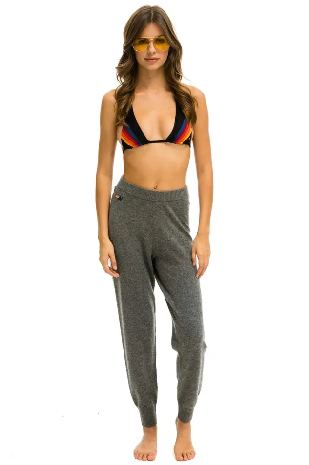 Women Bottoms Aviator Nation BOLT CASHMERE LIGHT SWEATER PANT 8211 DEEP HEATHER BLACK BOLT Women Bottoms Aviator Nation BOLT CASHMERE LIGHT SWEATER PANT 8211 DEEP HEATHER BLACK BOLT
