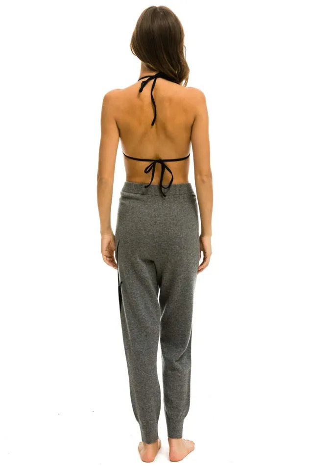 Women Bottoms Aviator Nation BOLT CASHMERE LIGHT SWEATER PANT 8211 DEEP HEATHER BLACK BOLT Women Bottoms Aviator Nation BOLT CASHMERE LIGHT SWEATER PANT 8211 DEEP HEATHER BLACK BOLT
