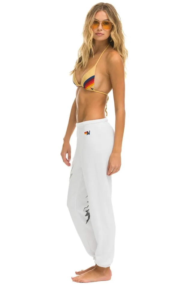 Women Bottoms Aviator Nation BOLT GRADIENT SWEATPANTS 8211 WHITE GREY