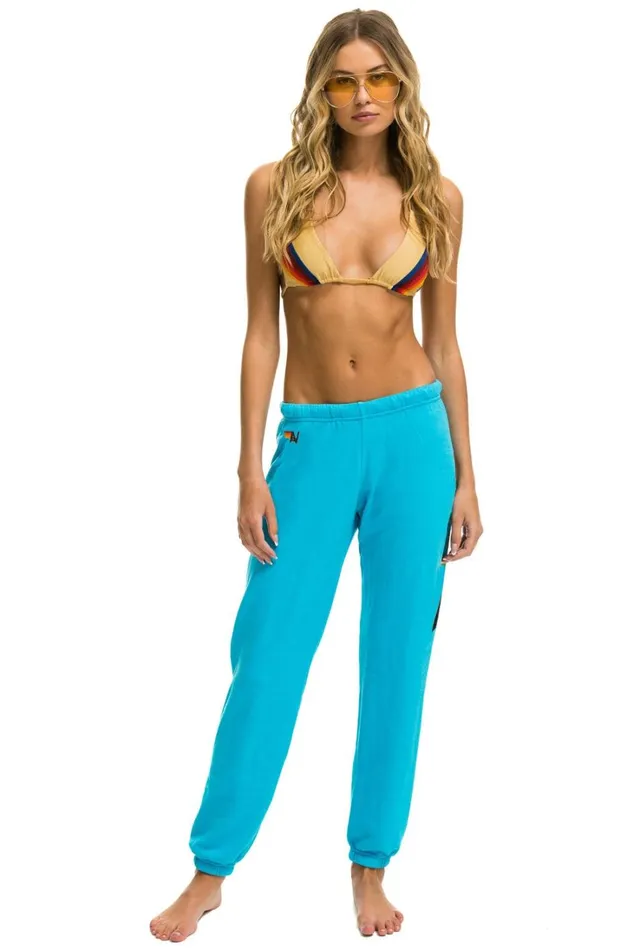 Women Bottoms Aviator Nation BOLT SWEATPANTS 8211 NEON BLUE Women Bottoms Aviator Nation BOLT SWEATPANTS 8211 NEON BLUE