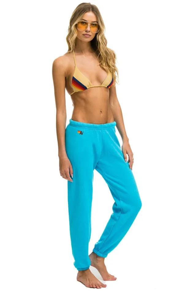 Women Bottoms Aviator Nation BOLT SWEATPANTS 8211 NEON BLUE Women Bottoms Aviator Nation BOLT SWEATPANTS 8211 NEON BLUE