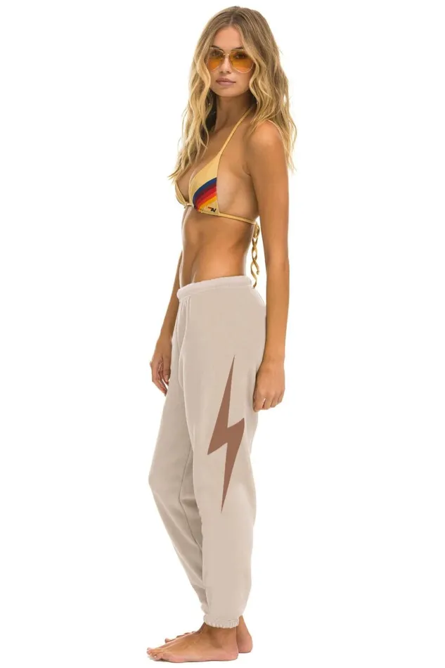 Women Bottoms Aviator Nation BOLT SWEATPANTS 8211 SAND MOCHA