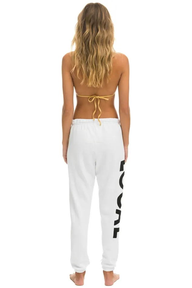 Women Bottoms Aviator Nation LOCALS ONLY SWEATPANTS 8211 WHITE
