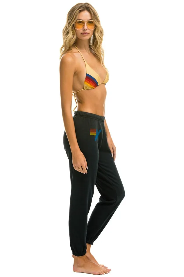 Women Bottoms Aviator Nation LOGO SWEATPANTS 8211 CHARCOAL