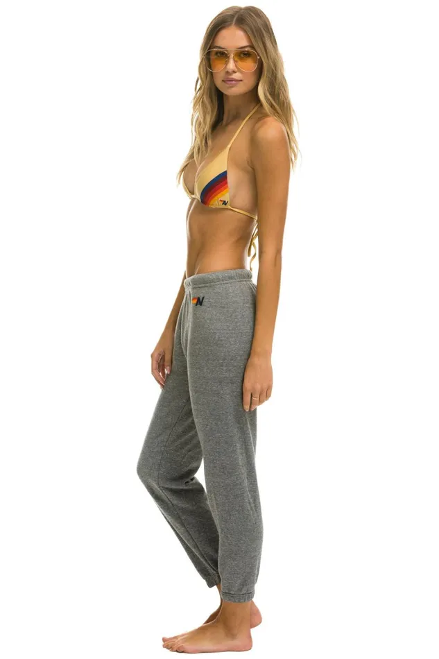 Women Bottoms Aviator Nation LOGO SWEATPANTS 8211 HEATHER GREY Women Bottoms Aviator Nation LOGO SWEATPANTS 8211 HEATHER GREY