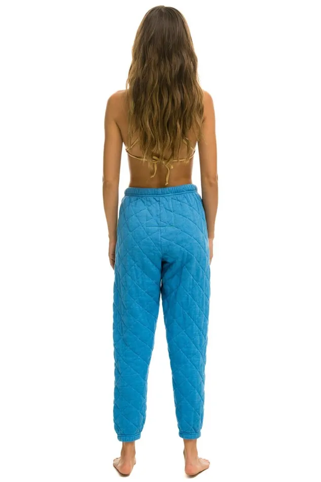 Women Bottoms Aviator Nation QUILTED SWEATPANTS 8211 OCEAN Women Bottoms Aviator Nation QUILTED SWEATPANTS 8211 OCEAN