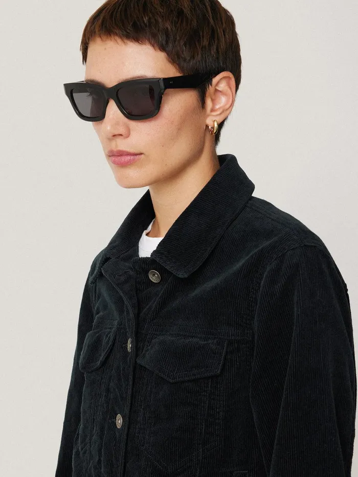 Women Boxy Cord Trucker Jacket Navy Jigsaw Coords