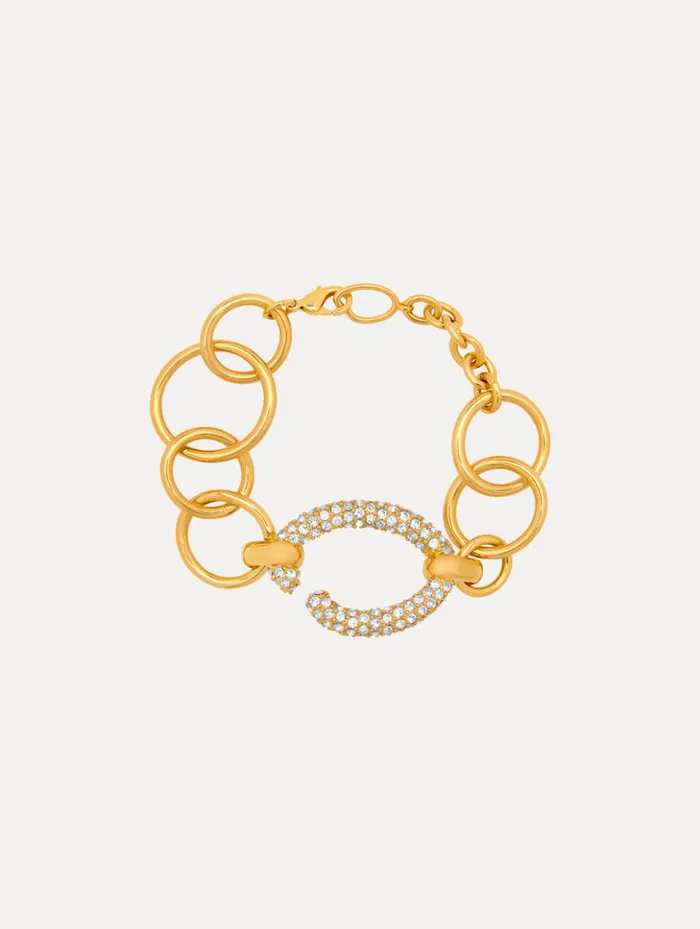 Women Bracelets Oscar De La Renta Pav O ChainLink Bracelet Gold