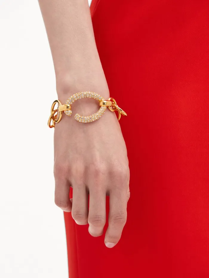 Women Bracelets Oscar De La Renta Pav O ChainLink Bracelet Gold Women Bracelets Oscar De La Renta Pav O ChainLink Bracelet Gold