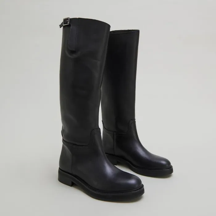 Women Bridle Boots Black JONAK Boots Thighhigh Boots