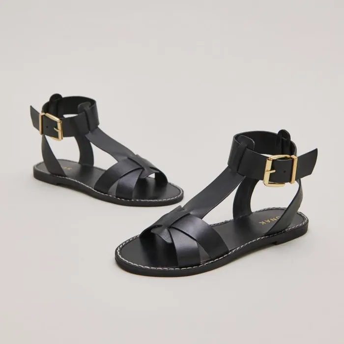 Women Buckle And Strap Sandals Black JONAK Sandals