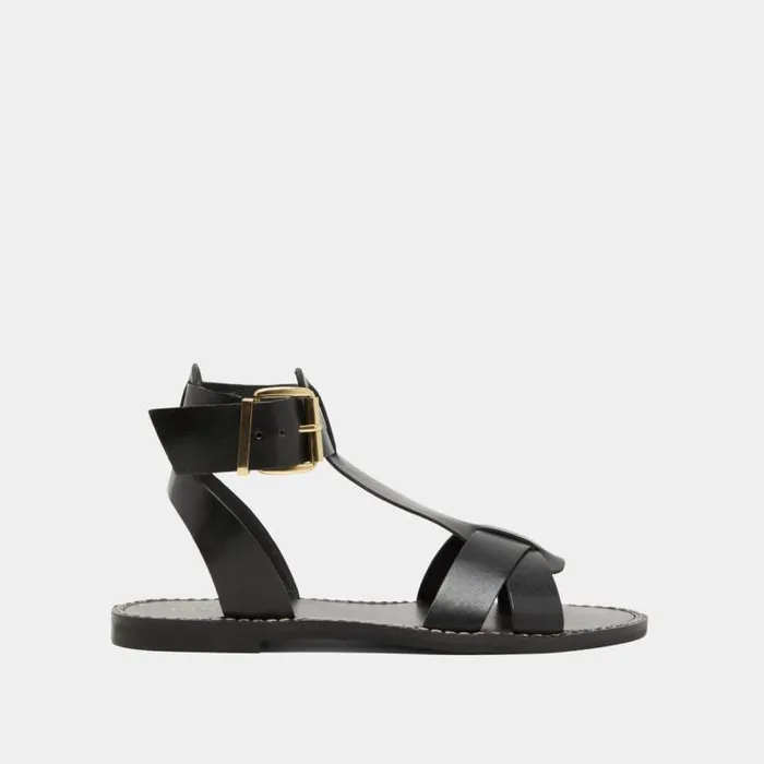 Women Buckle And Strap Sandals Black JONAK Sandals