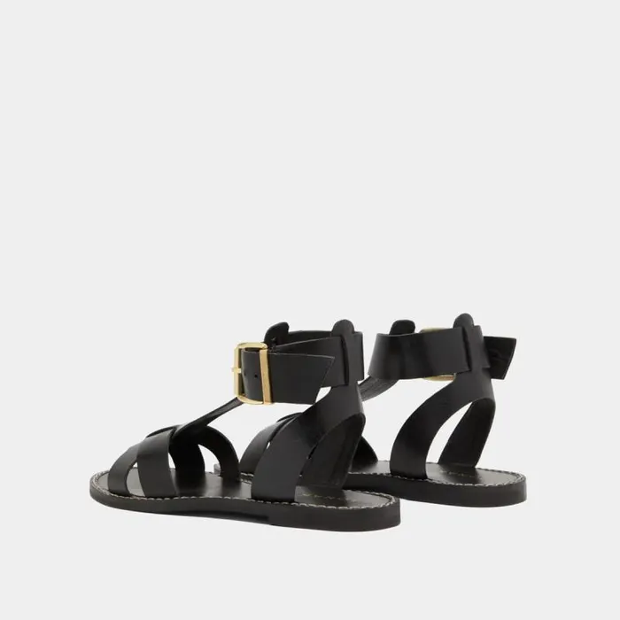 Women Buckle And Strap Sandals Black JONAK Sandals