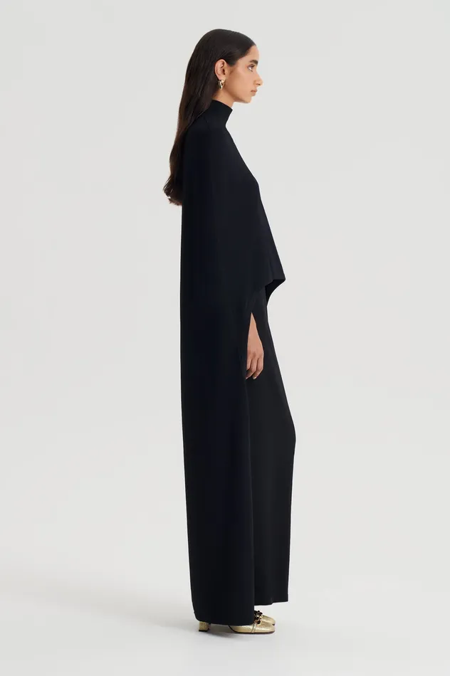 Women Capes Scanlan Theodore CREPE KNIT SOFT CAPE BLACK Women Capes Scanlan Theodore CREPE KNIT SOFT CAPE BLACK