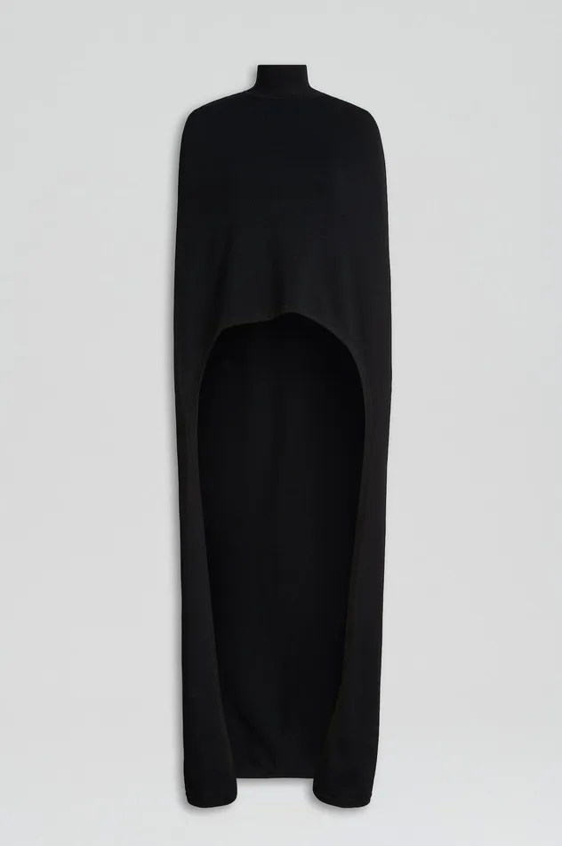 Women Capes Scanlan Theodore CREPE KNIT SOFT CAPE BLACK Women Capes Scanlan Theodore CREPE KNIT SOFT CAPE BLACK