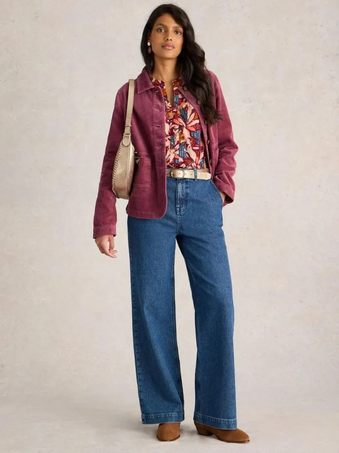 Women Carrie Cord Jacket Dusty Pink White Stuff Coats and Jackets