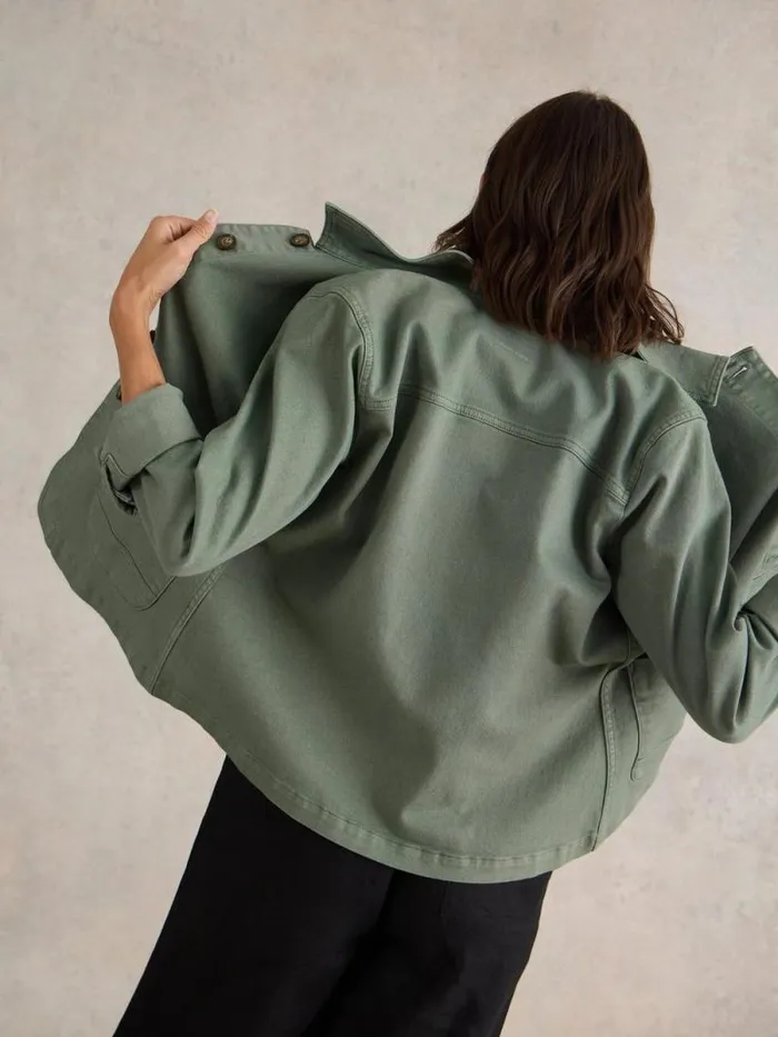 Women Carrie Denim Jacket Mid Green White Stuff Coats and Jackets Women Carrie Denim Jacket Mid Green White Stuff Coats and Jackets