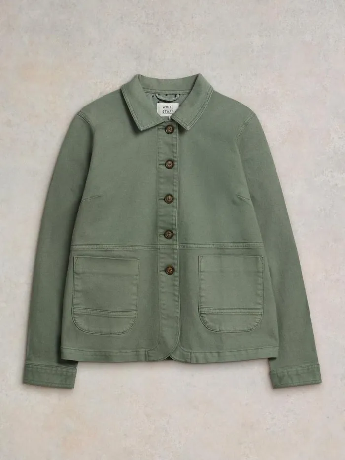 Women Carrie Denim Jacket Mid Green White Stuff Coats and Jackets Women Carrie Denim Jacket Mid Green White Stuff Coats and Jackets
