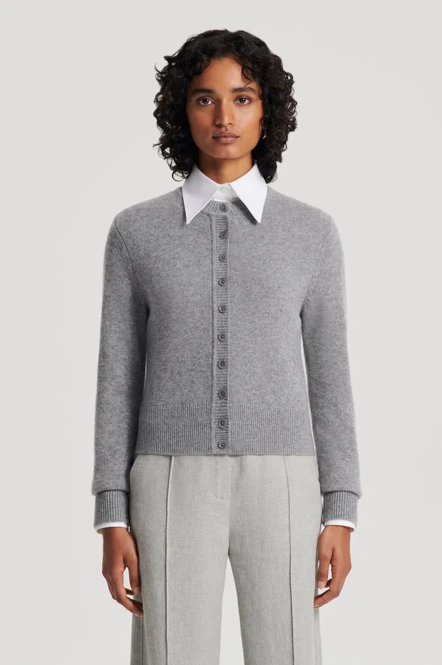 Women CASHMERE CARDIGAN GREYMELANGE Knitwear Scanlan Theodore Women CASHMERE CARDIGAN GREYMELANGE Knitwear Scanlan Theodore