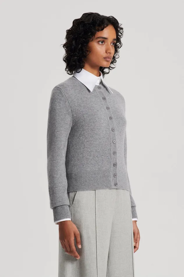 Women CASHMERE CARDIGAN GREYMELANGE Knitwear Scanlan Theodore Women CASHMERE CARDIGAN GREYMELANGE Knitwear Scanlan Theodore