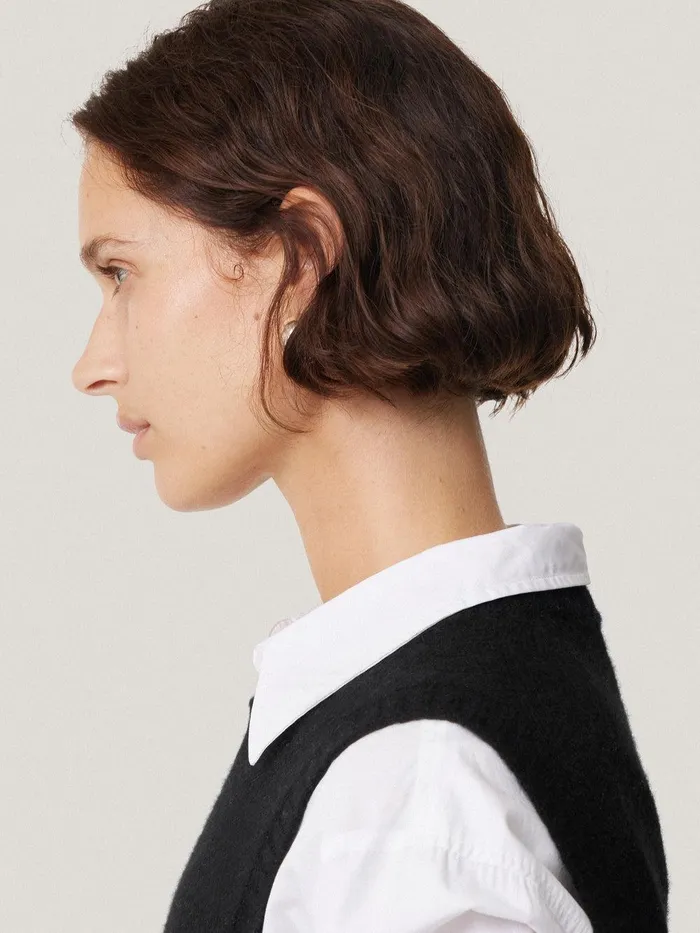 Women Cashmere Crew Neck Tank Black Jigsaw Knitwear and Cashmere