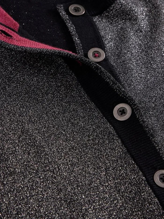 Women CHARLOTTE SPARKLE CARDI Pure Black White Stuff Knitwear