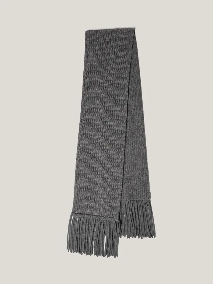 Women Chunky Fringed Scarf Grey Jigsaw Ponchos and Scarves