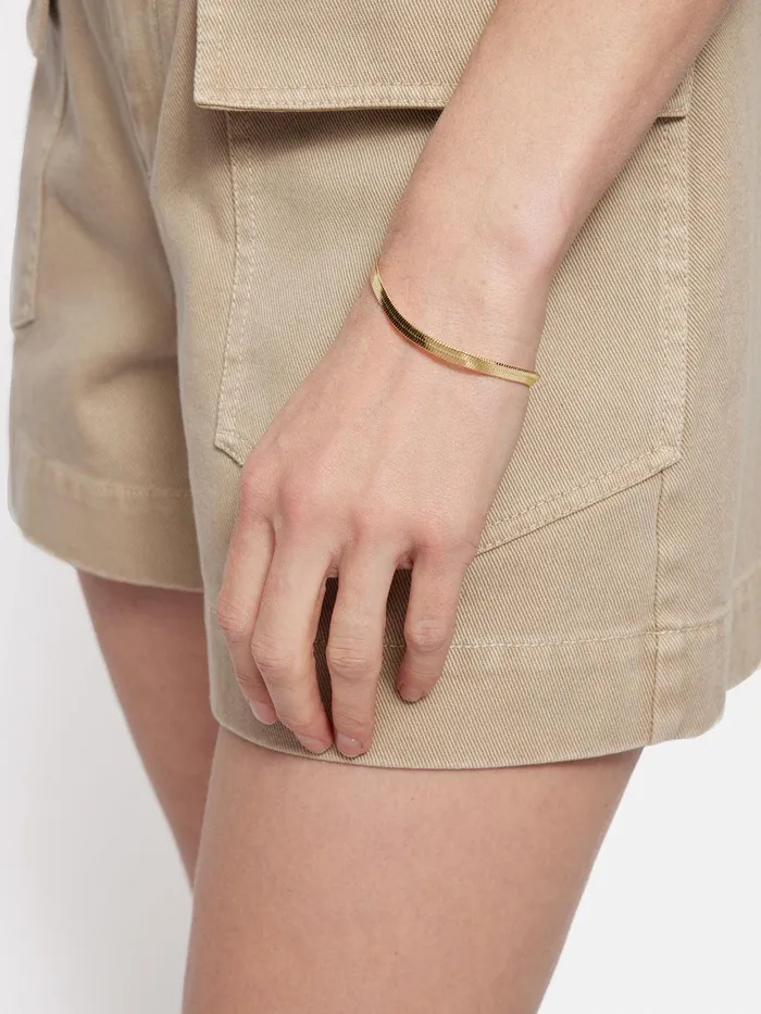 Women Chunky Snake Chain Bracelet Gold Jigsaw Party
