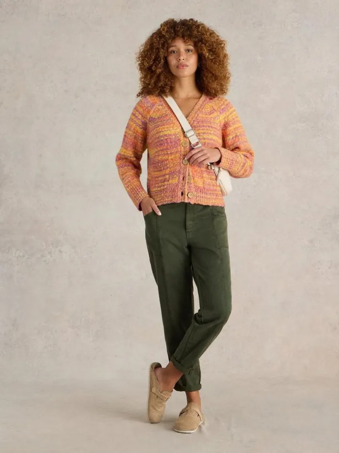 Women CINDY SPACE DYE CARDI Orange Multi White Stuff Knitwear