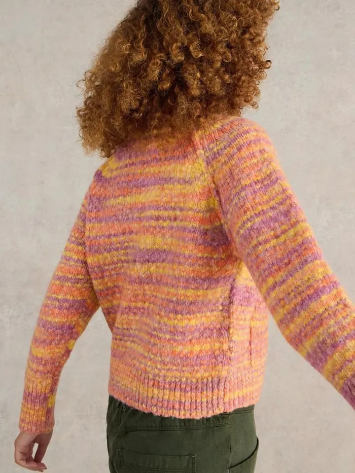 Women CINDY SPACE DYE CARDI Orange Multi White Stuff Knitwear