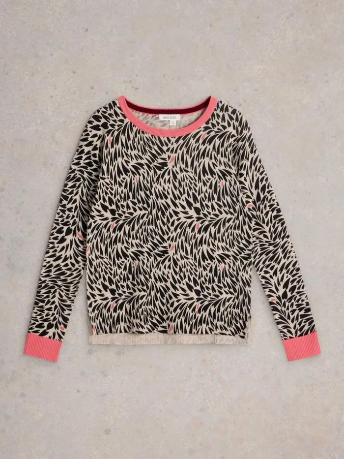 Women CITY LEO HEART JUMPER Natural Multi White Stuff Knitwear Women CITY LEO HEART JUMPER Natural Multi White Stuff Knitwear