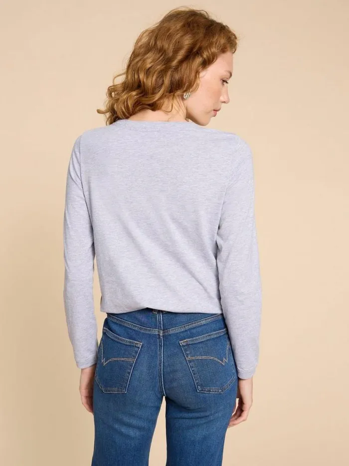 Women CLARA TEE Grey Marl White Stuff Tops and Tees Women CLARA TEE Grey Marl White Stuff Tops and Tees