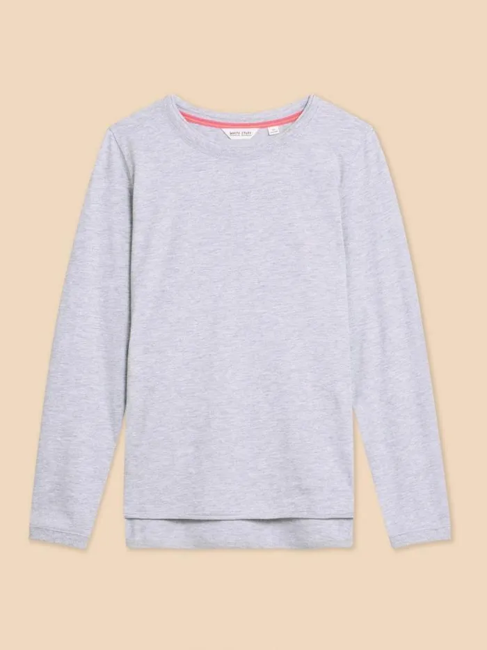 Women CLARA TEE Grey Marl White Stuff Tops and Tees Women CLARA TEE Grey Marl White Stuff Tops and Tees