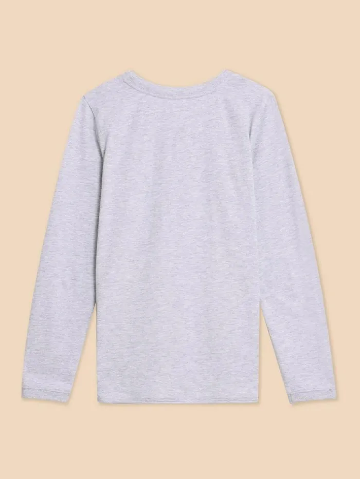 Women CLARA TEE Grey Marl White Stuff Tops and Tees Women CLARA TEE Grey Marl White Stuff Tops and Tees
