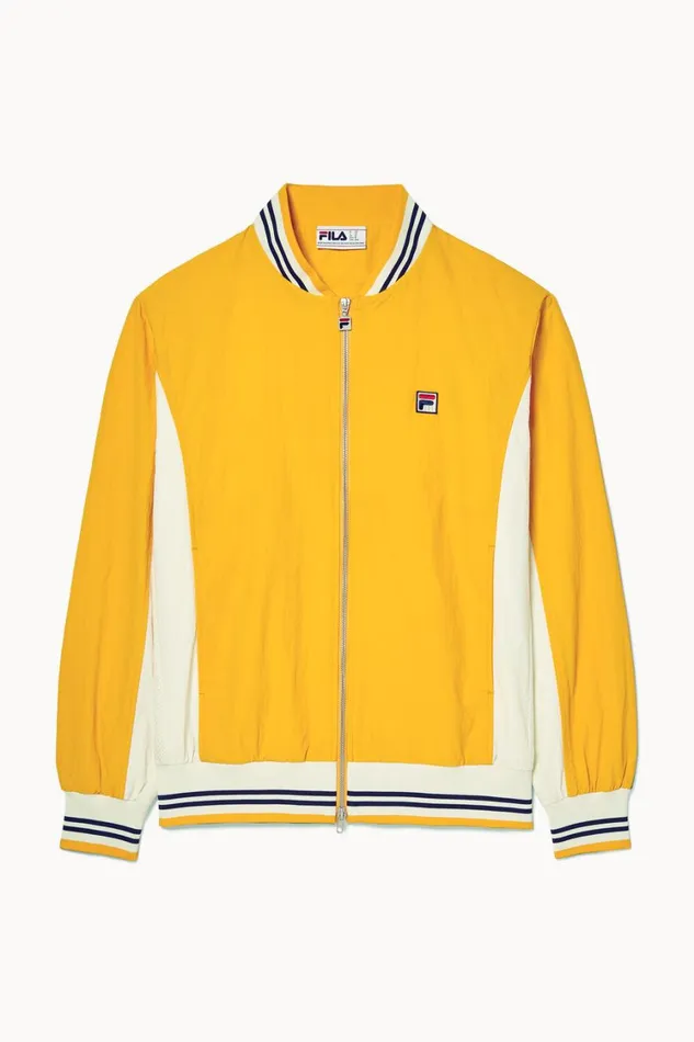 Women Coats and Jackets Fila Crinkled Settanta Jacket 720 Yellow White