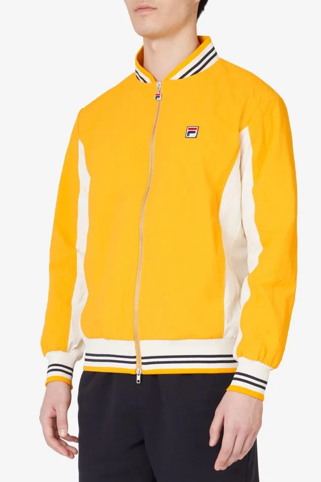 Women Coats and Jackets Fila Crinkled Settanta Jacket 720 Yellow White