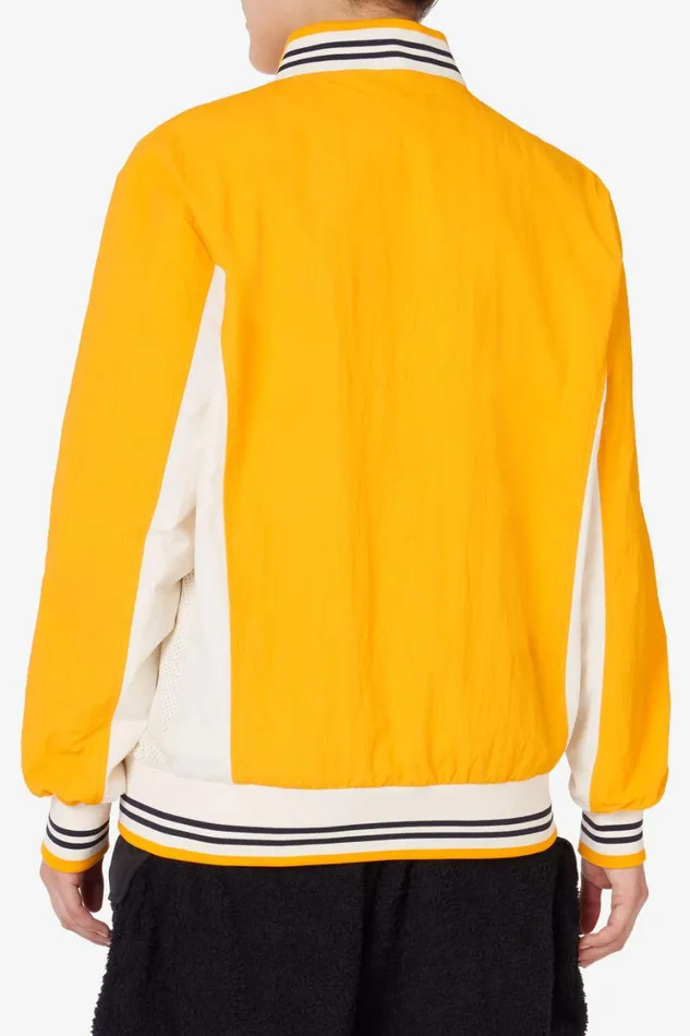 Women Coats and Jackets Fila Crinkled Settanta Jacket 720 Yellow White