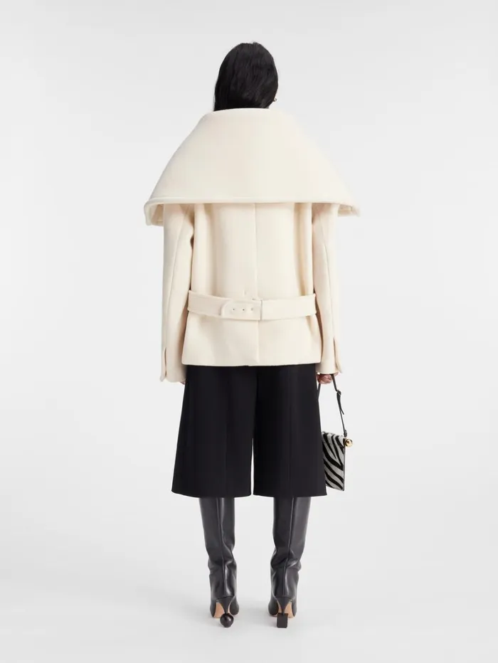 Women Coats and Jackets JACQUEMUS The Caruso Peacoat Offwhite