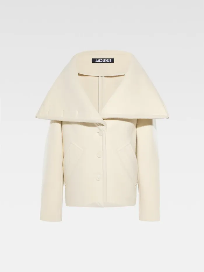 Women Coats and Jackets JACQUEMUS The Caruso Peacoat Offwhite